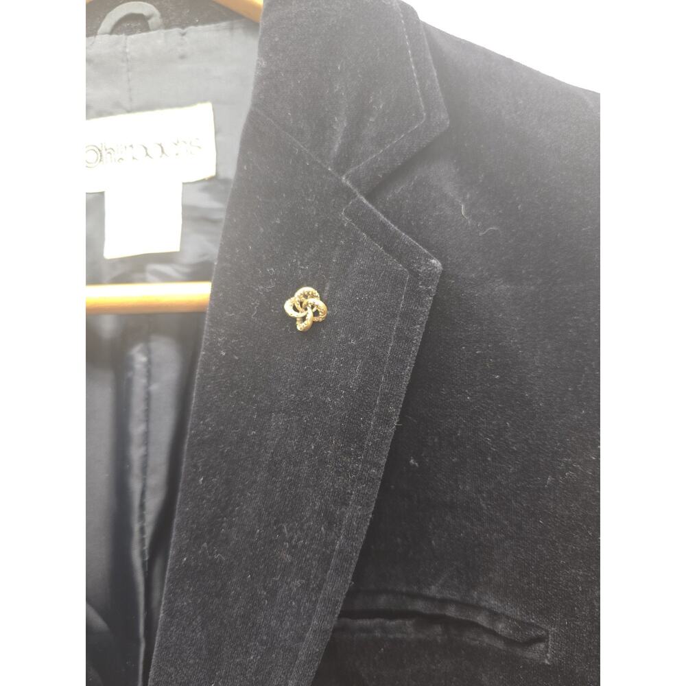 Oh Bach's vintage black velvet blazer Womens Size 10 Lapel Charm - Picture 3 of 7